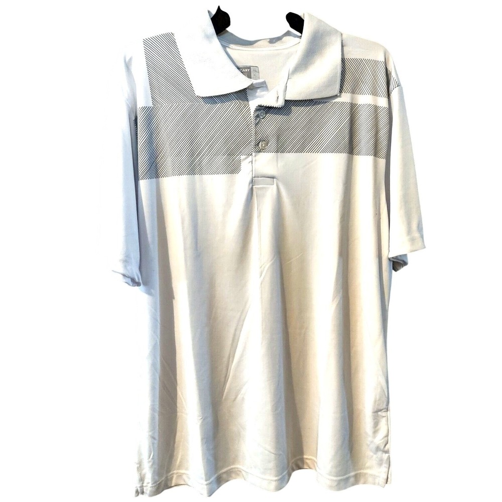 Fourcast Polo Shirt Size XL Mens Athleisure White Graphic Performance Sporty New